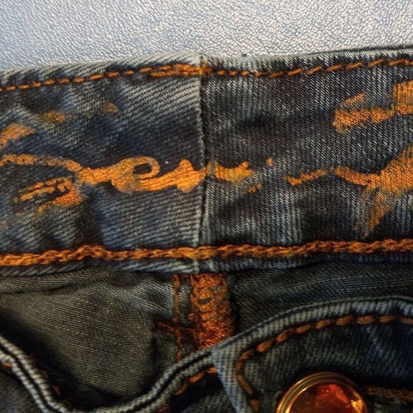 Seven7 Bejewelled Button and Studs Size 12 Blue Jeans Chic Countrycore - Picture 2 of 8